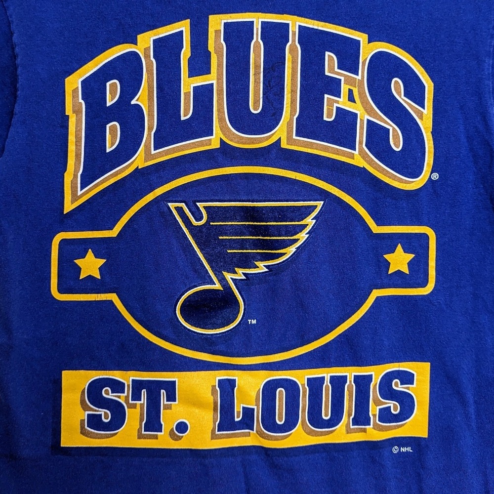 VTG St Louis Blues NHL Jersey Shirt Hull Youth M 10/12 90s Single Stitch USA - Picture 2 of 8